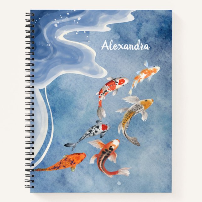 Koi Fish personalised Spiral Notebook (Front)