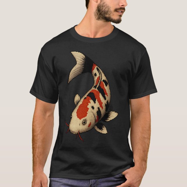 Koi Fish - Pixel Art - 8bit graphics 16bit graphic T-Shirt (Front)