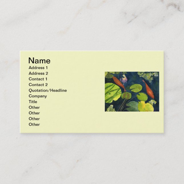 Koi FIsh Pond Business Card (Front)