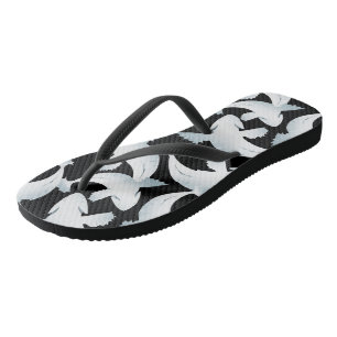 Koi Fish Pond Flip Flops Black & Pearl