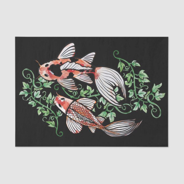 Koi Fish Pond Kois Ivy Japanese Fishpond           Tissue Paper (Front)