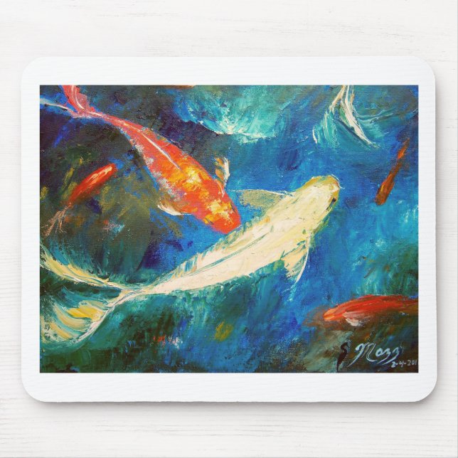 Koi Fish Pond Mouse Mat (Front)