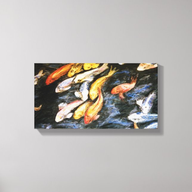 Koi Fish Pond Painting Canvas Print (Small) (Front)