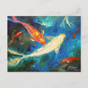 Koi Fish Pond Postcard
