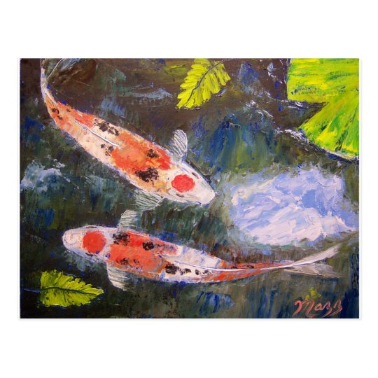 Koi Fish Pond Postcard
