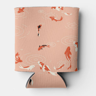 Koi fish pond, seamless pattern. can cooler