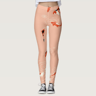 Koi fish pond, seamless pattern. leggings