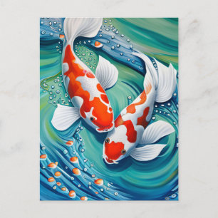Koi fish postcard
