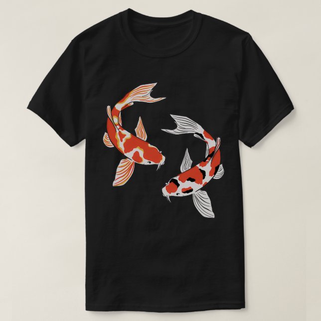 Koi Fish Red ampamp Gold and Red ampamp Black T-Shirt (Design Front)