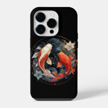 Koi Fish Red White Ying Yang Japanese Water Flow
