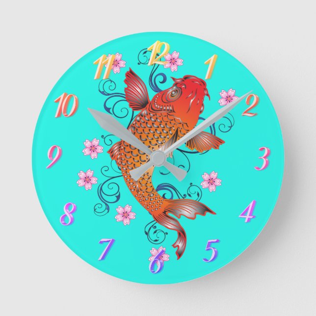 Koi fish round clock (Front)
