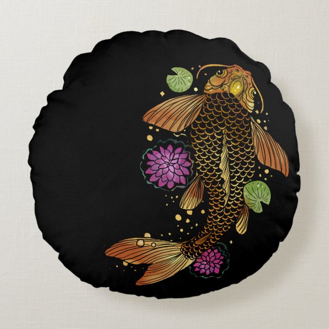 Koi Fish Round Cushion (Front)