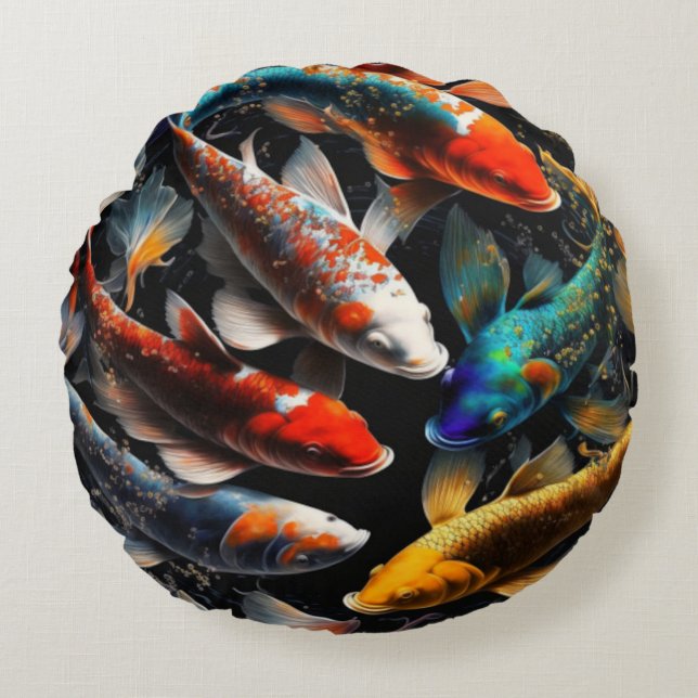 Koi Fish  Round Cushion (Front)