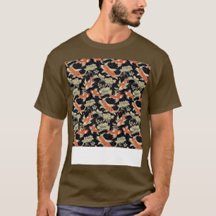 Koi Fish Seamless Pattern Japanese p Asian Chinese T-Shirt