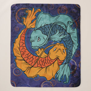 Koi Fish Sherpa Blanket