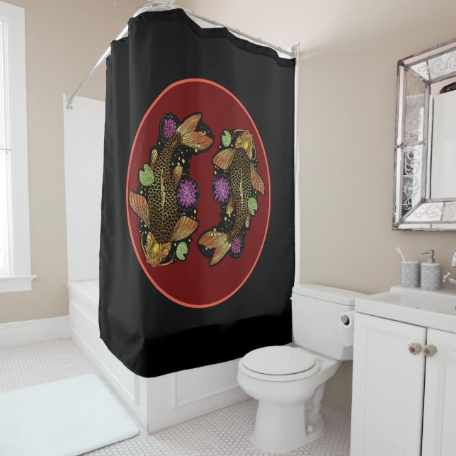 Koi Fish Shower Curtain (In Situ)