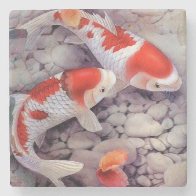 Koi Fish Stone Coaster (Front)