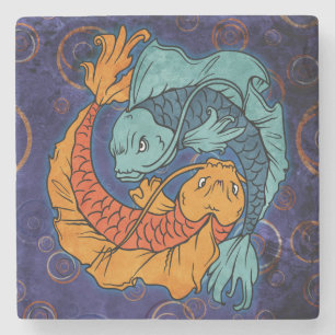 Koi Fish Stone Coaster