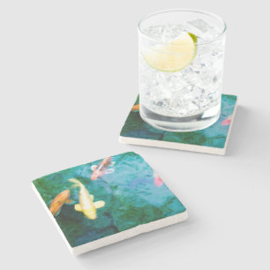 Koi Fish  Stone Coaster