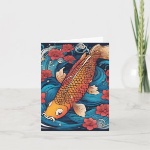 Koi Fish Study K Folded Greeting Card