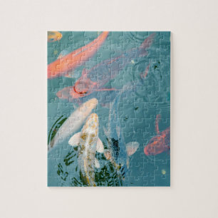 Koi Fish Swimming in Pond Jigsaw Puzzle