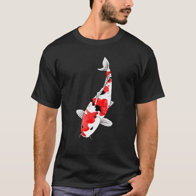 Koi Fish Taisho Sanke Brocaded Carp Nishikigoi Amu T-Shirt (Front)