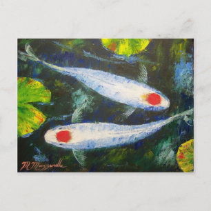 Koi Fish Tancho Kohaku Postcard