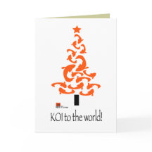 KOI (fish) to the world Christmas graphic Card 3