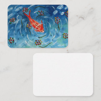 Koi Fish Watercolor Blank Greeting Card