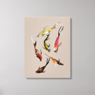 Koi fish watercolor canvas print