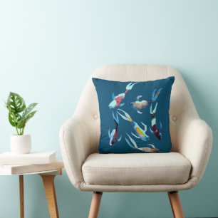 Koi Fish watercolor Cushion