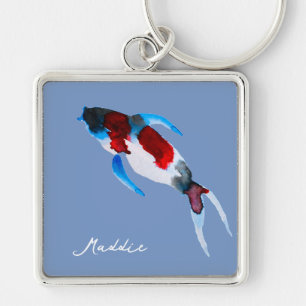 Koi fish watercolor fine art key ring