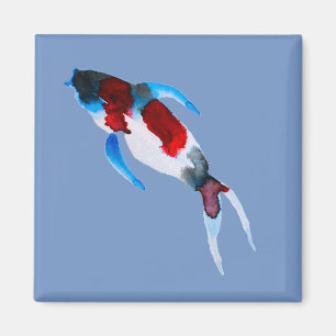Koi fish watercolor fine art magnet