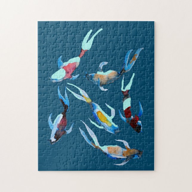 Koi Fish watercolor Jigsaw Puzzle (Vertical)