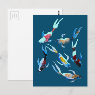 Koi Fish watercolor Postcard