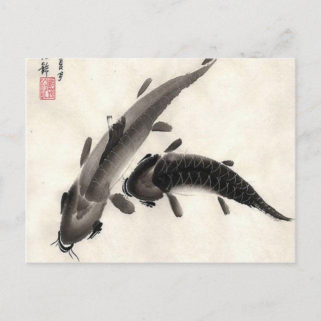 Koi Fish Watercolor Postcard (Front)