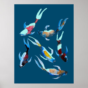 Koi Fish watercolor Poster