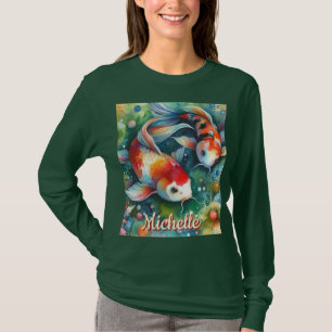 Koi Fish Whimsical Watercolor Personalised T-Shirt