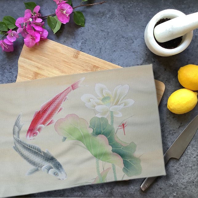 Koi Fish with Lotus Tea Towel (Creator Uploaded)