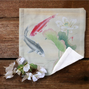Koi Fish with Lotus Wash Cloth