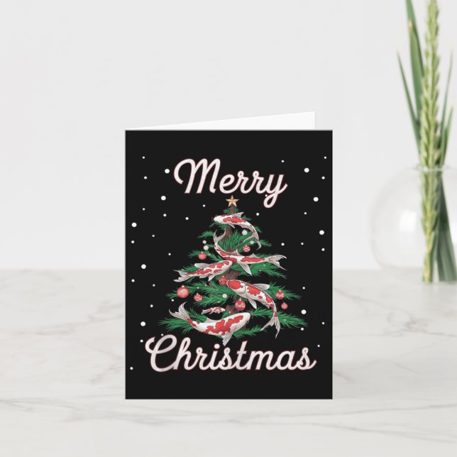 Koi Fish Xmas Tree Koi Carp Christmas Tree  Card (Front)