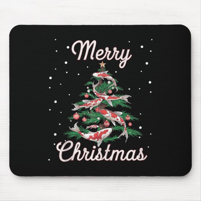 Koi Fish Xmas Tree Koi Carp Christmas Tree  Mouse Mat (Front)