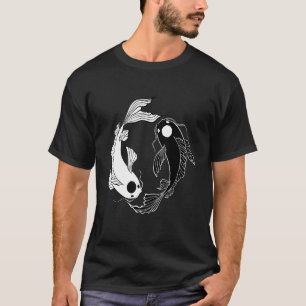 Koi Fish Ying Yang Black and White T-Shirt