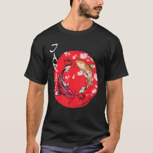Koi Fish Ying Yangjapanese Flag Japan - Cherry Blo T-Shirt