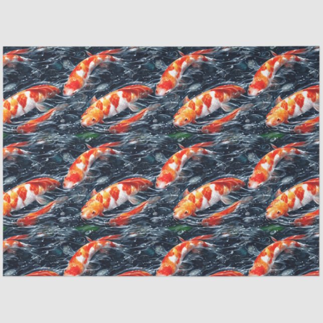 koi fishes Design Tissue Paper (Front)