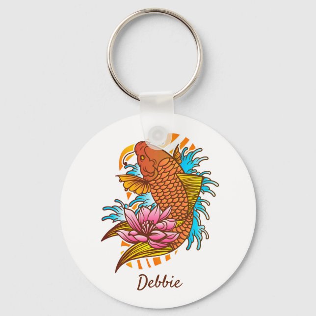 Koi Goldfish Home Decor Keychain Asian (Front)