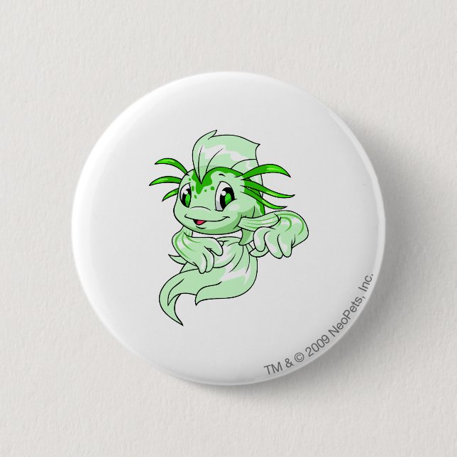 Koi Green 6 Cm Round Badge (Front)