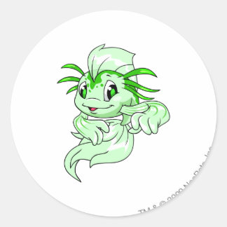 Koi Green Classic Round Sticker