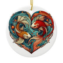 Koi Harmony: Heart-Shaped Christmas