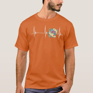 Koi Heartbeat EKG Pulse Lotus Fish Yin Yang Sakura T-Shirt